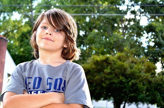 Kid in garden