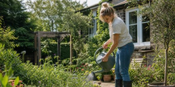Illustration representing gardening tips for summer