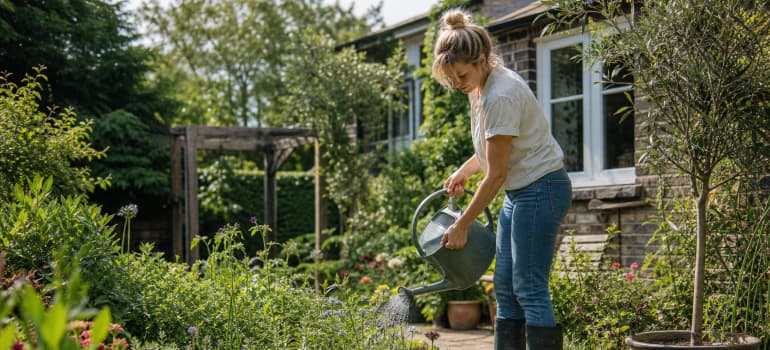 Illustration representing gardening tips for summer