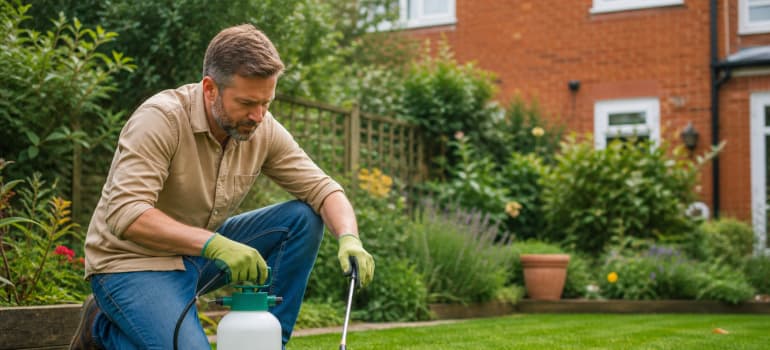 Illustration representing how long to wait to mow after lawn treatment