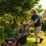 Illustration representing should you mow the lawn in a heatwave