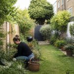 Illustration representing how to divide a long narrow garden