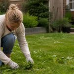 Illustration representing how to get rid of a lawn full of weeds uk