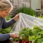 Illustration representing how to protect strawberries from pests